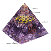 Load image into Gallery viewer, Orgonite Pyramid Amethyst Yoga Energy Ornaments Pyramid Resin Craft Meditation Healing Generator Jewelry - Creative Media Commerce