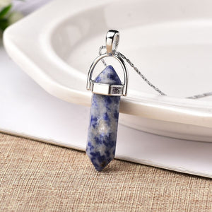 1PC Natural Crystal Rose Quartz Crystal Point Pendant Mineral Jewelry Couple DIY Lovers Gifts For Men Women Jewelry Necklace - Creative Media Commerce