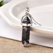 Load image into Gallery viewer, 1PC Natural Crystal Rose Quartz Crystal Point Pendant Mineral Jewelry Couple DIY Lovers Gifts For Men Women Jewelry Necklace - Creative Media Commerce
