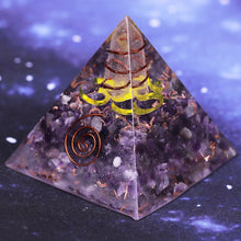 Load image into Gallery viewer, Orgonite Pyramid Amethyst Yoga Energy Ornaments Pyramid Resin Craft Meditation Healing Generator Jewelry - Creative Media Commerce