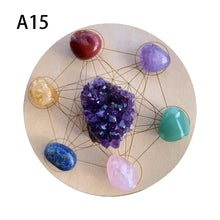 Load image into Gallery viewer, 7pcs/set Natural Crystal Mixed  seven Chakra Healing Stone + Seven Star Array Wood Plate Gravel Chips Chakra Home decor Gift - Creative Media Commerce