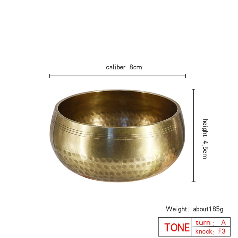 Nepal handmade Tibet Buddha sound bowl Yoga Meditation Chanting Bowl Brass Chime Handicraft music therapy Tibetan Singing Bowl - Creative Media Commerce