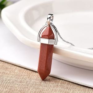 1PC Natural Crystal Rose Quartz Crystal Point Pendant Mineral Jewelry Couple DIY Lovers Gifts For Men Women Jewelry Necklace - Creative Media Commerce