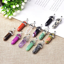 Load image into Gallery viewer, 1PC Natural Crystal Rose Quartz Crystal Point Pendant Mineral Jewelry Couple DIY Lovers Gifts For Men Women Jewelry Necklace - Creative Media Commerce