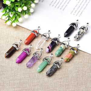 1PC Natural Crystal Rose Quartz Crystal Point Pendant Mineral Jewelry Couple DIY Lovers Gifts For Men Women Jewelry Necklace - Creative Media Commerce