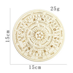 Wooden Twelve Constellation Divination Pendulum Board Sign Home Decor Star Sun Moon Altar Message Board Meditation Coaster Craft - Creative Media Commerce