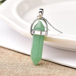 1PC Natural Crystal Rose Quartz Crystal Point Pendant Mineral Jewelry Couple DIY Lovers Gifts For Men Women Jewelry Necklace - Creative Media Commerce