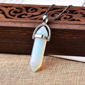 1PC Natural Crystal Rose Quartz Crystal Point Pendant Mineral Jewelry Couple DIY Lovers Gifts For Men Women Jewelry Necklace - Creative Media Commerce