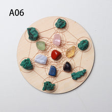 Load image into Gallery viewer, 7pcs/set Natural Crystal Mixed  seven Chakra Healing Stone + Seven Star Array Wood Plate Gravel Chips Chakra Home decor Gift - Creative Media Commerce