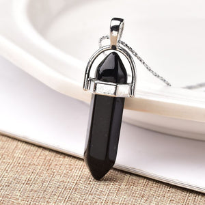 1PC Natural Crystal Rose Quartz Crystal Point Pendant Mineral Jewelry Couple DIY Lovers Gifts For Men Women Jewelry Necklace - Creative Media Commerce