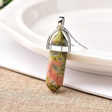 Load image into Gallery viewer, 1PC Natural Crystal Rose Quartz Crystal Point Pendant Mineral Jewelry Couple DIY Lovers Gifts For Men Women Jewelry Necklace - Creative Media Commerce