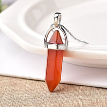 Load image into Gallery viewer, 1PC Natural Crystal Rose Quartz Crystal Point Pendant Mineral Jewelry Couple DIY Lovers Gifts For Men Women Jewelry Necklace - Creative Media Commerce