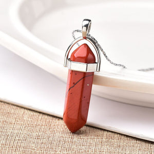 1PC Natural Crystal Rose Quartz Crystal Point Pendant Mineral Jewelry Couple DIY Lovers Gifts For Men Women Jewelry Necklace - Creative Media Commerce