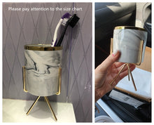Load image into Gallery viewer, Nordic Ceramic Iron Art Vase Marble Pattern Rose Gold Silver Tabletop Green Plant Pot Home Office Vases Decorative - Creative Media Commerce