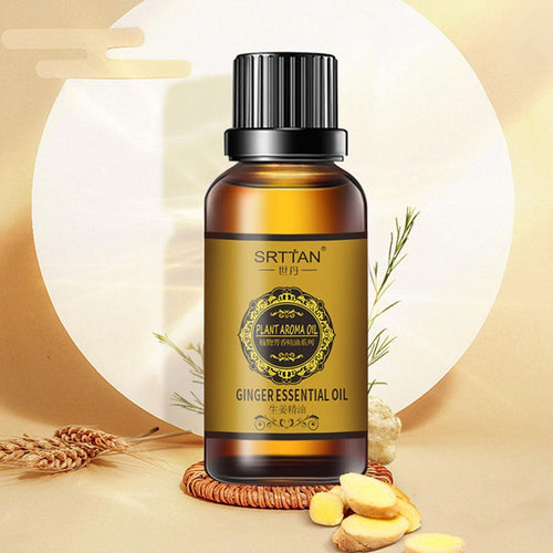 10ML Natural Ginger Oil Lymphatic Drainage Therapy Anti Aging Plant Essential Oil Promote Metabolism Full Body Slim Massage Oils - Creative Media Commerce