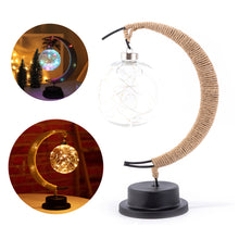 Load image into Gallery viewer, USB LED Moon Sepak Takraw Lamp Line Rattan Handmade Hemp Rope Wrought Iron Night Light Home Decoration Sleeping Lantern Light - Creative Media Commerce