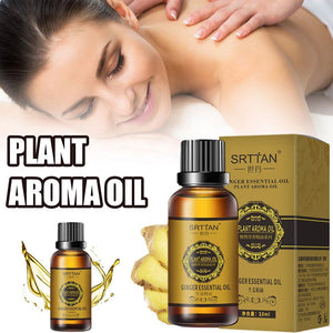 10ML Natural Ginger Oil Lymphatic Drainage Therapy Anti Aging Plant Essential Oil Promote Metabolism Full Body Slim Massage Oils - Creative Media Commerce
