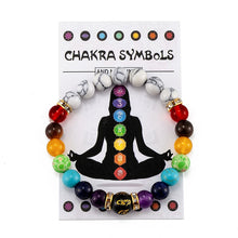 Load image into Gallery viewer, 7 Chakra Bracelet with Meaning Cardfor Men Women Natural Crystal Healing Anxiety Jewellery Mandala Yoga Meditation Bracelet Gift - Creative Media Commerce